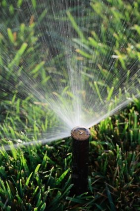 Lawn sprinkler service by All Seasons Landscape.